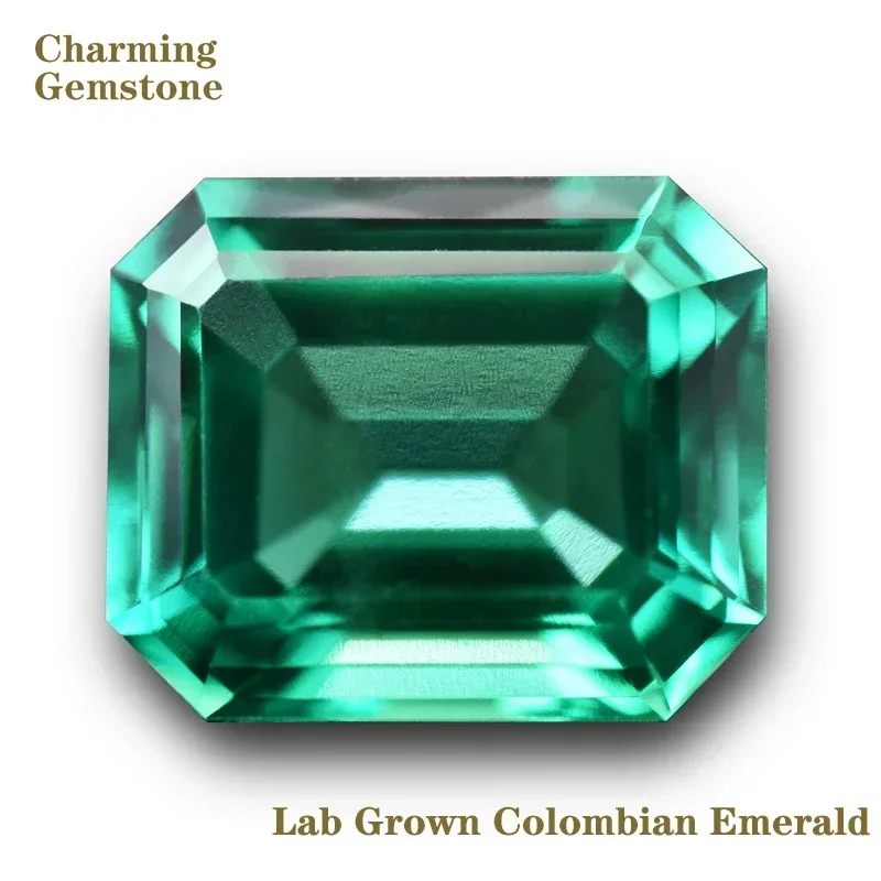 

Lab Grown Colombian Emerald Stone Hydrothermal Inclusion Emerald Cut Jewelry Making Materials with AGL Certificate