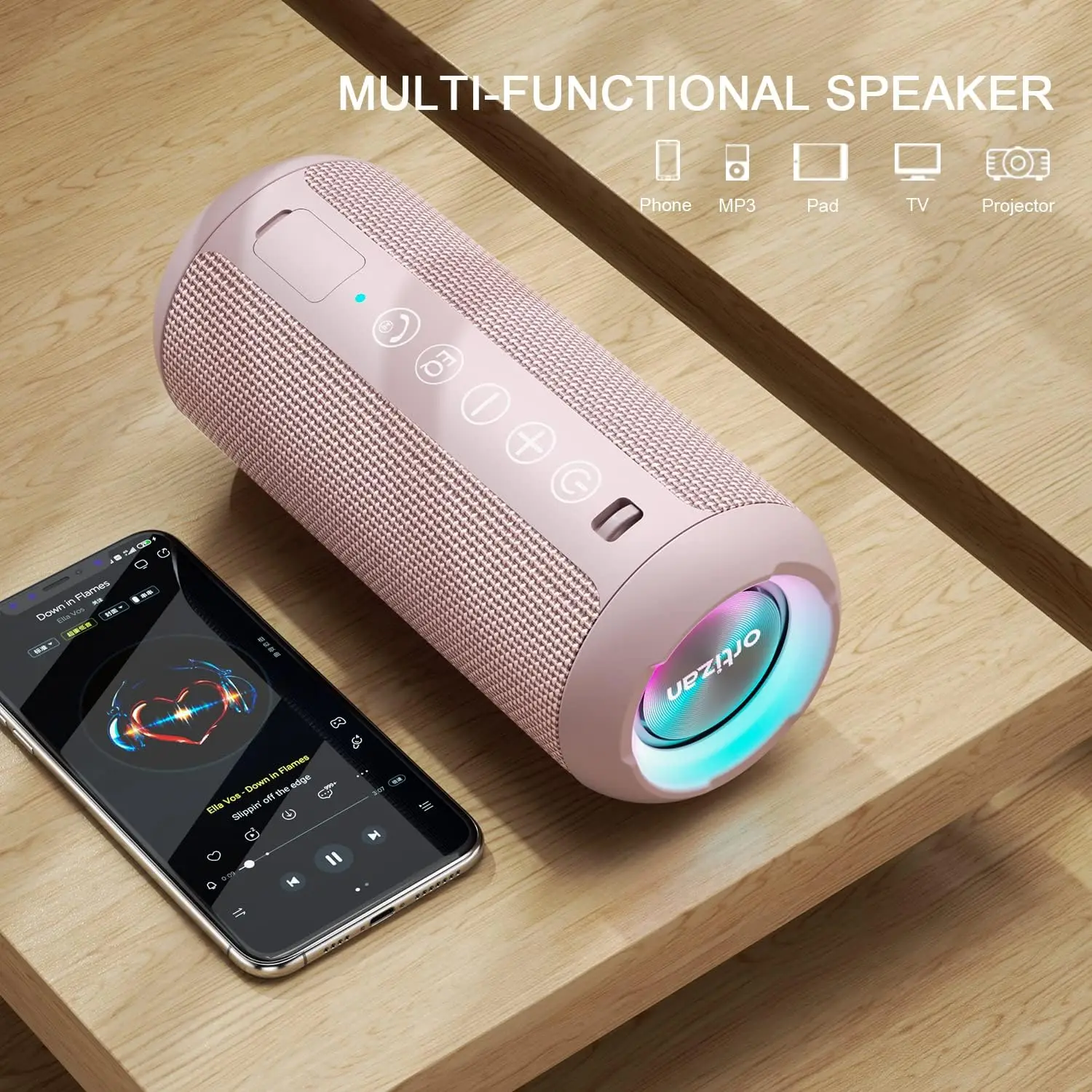 Imagem -04 - Alto-falante Bluetooth de Alta Potência 24w Estéreo 3d Baixo Bluetooth Portátil Ipx7 à Prova Dágua com Luzes Rgb Slot tf 30h de Reprodução