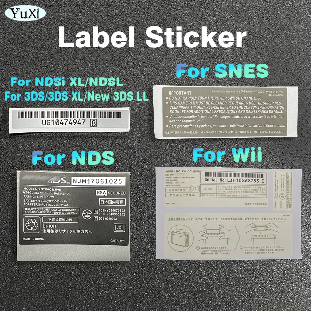 5Pcs Number Lable Stickers For NDSi XL NDS Lite New 3DS XL LL Shell Back Sticker For Nintend NDS SENS Wii Gamepad Controller