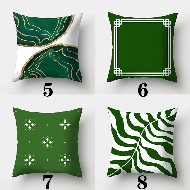 Funda de almohada verde oscuro para sofá, cubierta de cojín para decoración del hogar, 45cm x 45cm