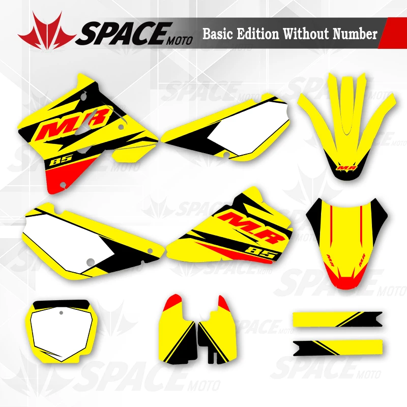 

Наклейки-декали SPACE для мотоциклов Suzuki RM85 2001-2018: Комплекты с графикой, номерами и именами на заказ