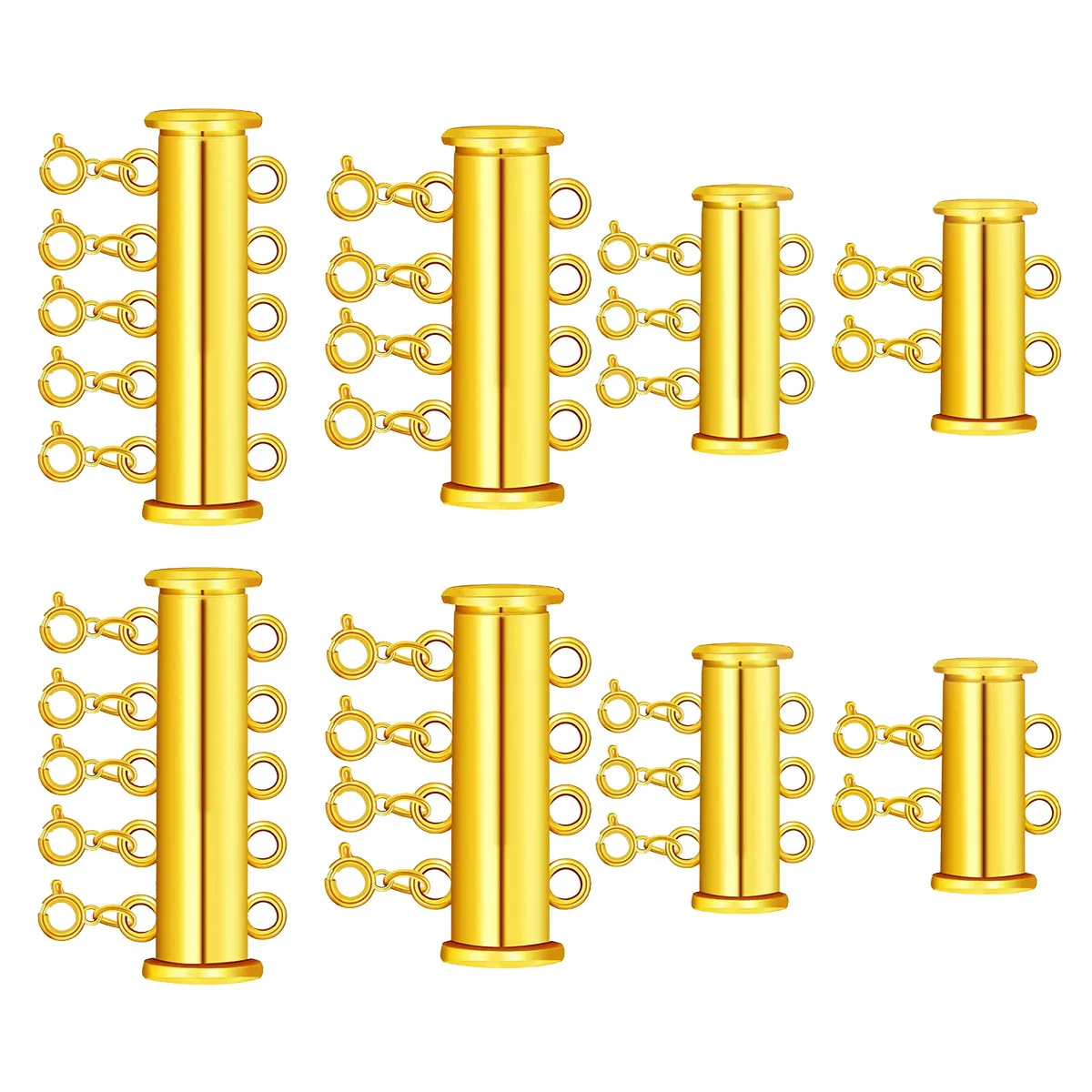 

8Pcs Pearl Buckle Slide Lock Clasp Alloy Jewelry Layered Buckle Prevent Tangled Multi Strand Connector Necklace Bracelet DIY