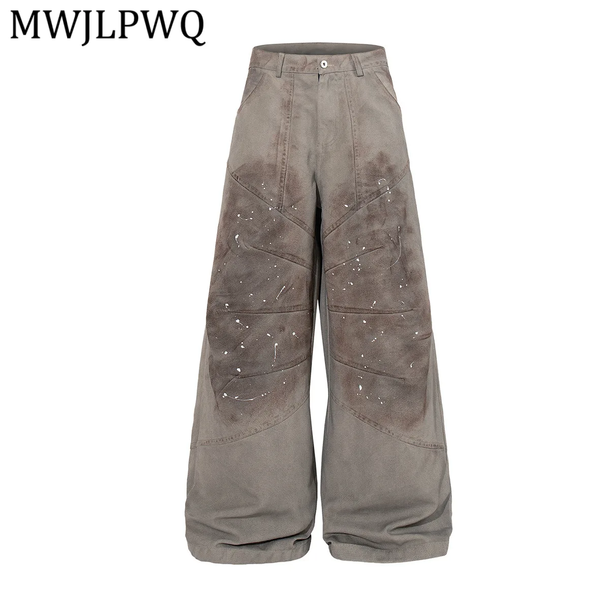 

MWJLPWQ American Motorcycle Street Style Heavy Washed Dirty Dyed Loose Wide-Leg Jeans Personalized Trousers Tide 2026 New 13601