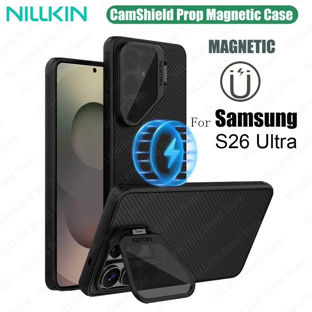 Funda NILLKIN MagSafe para Samsung Galaxy S26 Ultra, funda magnética con soporte para cámara, cubierta para cámara para Samsung S26Ultra