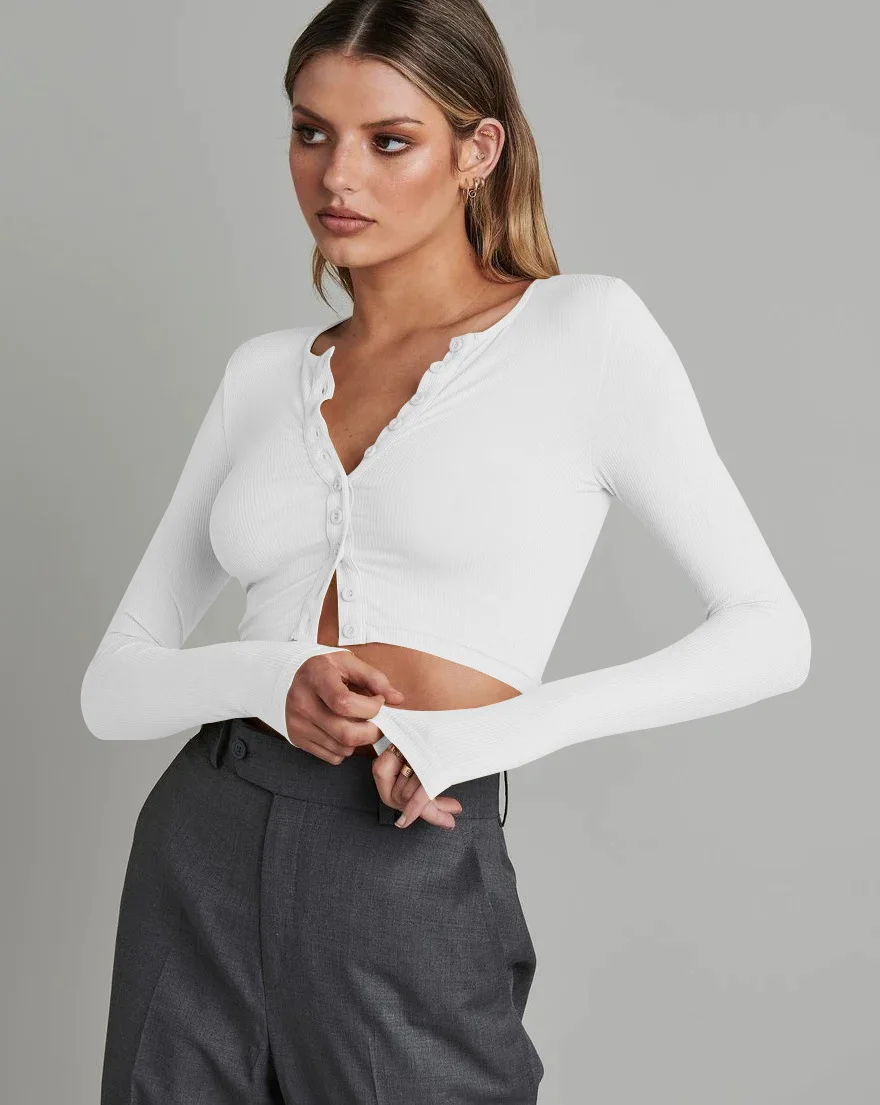 

Spring and Summer Clothing Long-sleeved Short Knitted Cardigan for Women's Fashion Top