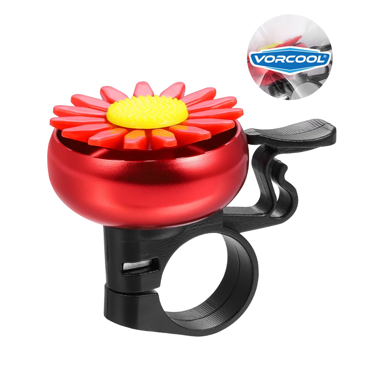 

Sunflower Kids Bike Bell Red Handlebar Ring Horn Cycling Bell Clear Sound Lightweight for Children Folding Cruiser Bike