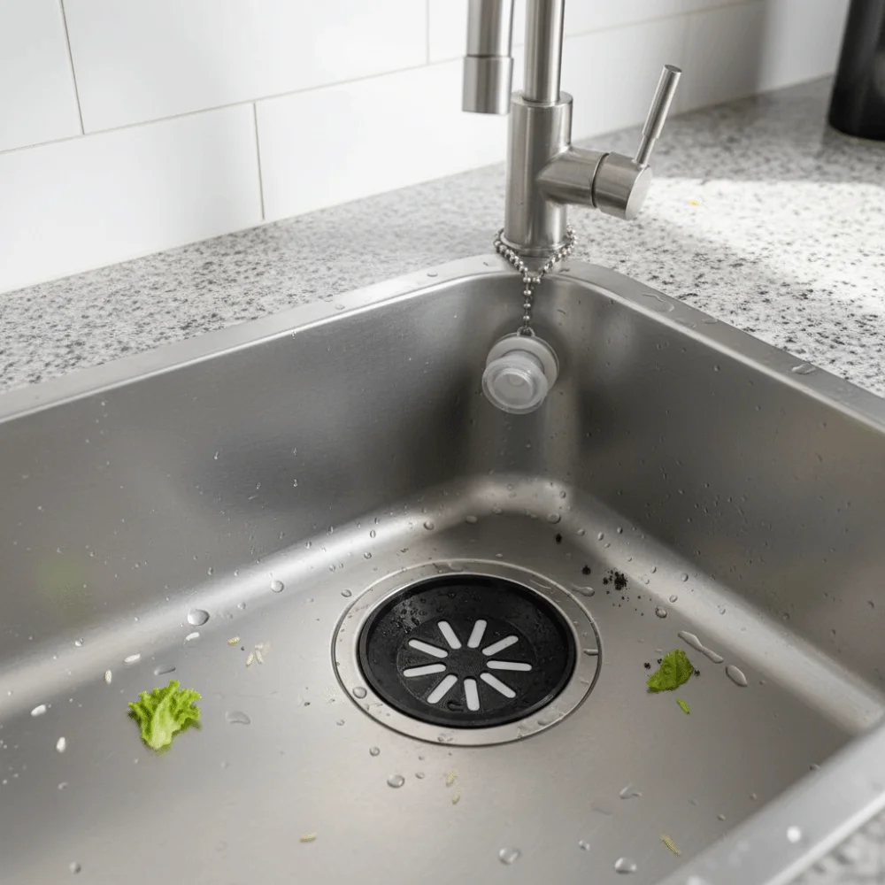 Penutup Lubang Bak Air Plastik Daur Ulang Bahan Aman Penutup Lubang Wastafel Portabel Dua Jenis Alat Filter Ringkas Wastafel Kamar Mandi