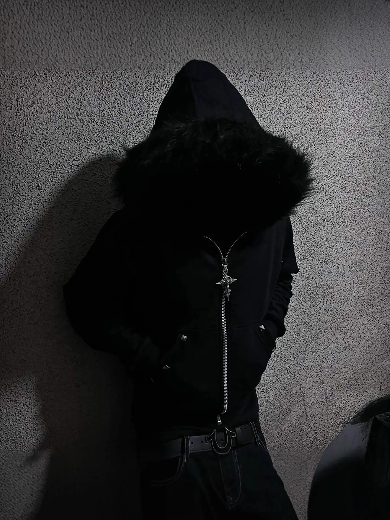 New Autumn and Winter Plush Collar Hot Pressed Diamond Cardigan Zipper Hoodie Dark Style Y2K Trendy Street Unisex Hoodie view 4