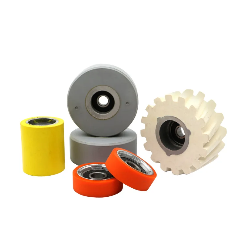 1pcs Fully automatic edge banding machine accessories conveyor, pressure rol-ler rub ber whe el, straight diagonal plane rol ler
