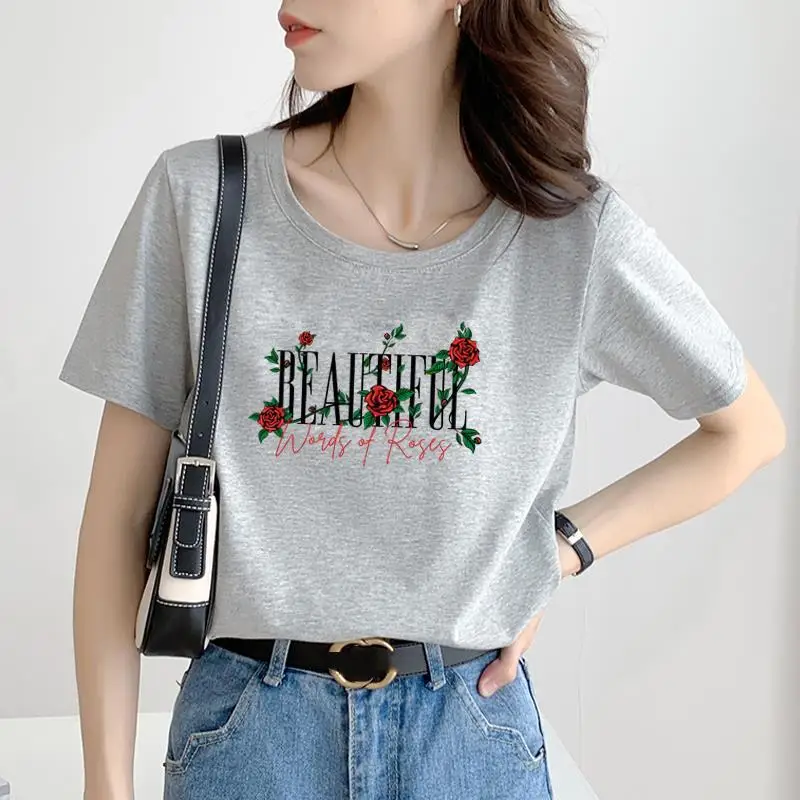 

2025 Summer New T-shirts for Women Elegant Fashion Short Sleeve T-shirt Female Trend Tops Ladies Tees Basic Tops Clothing