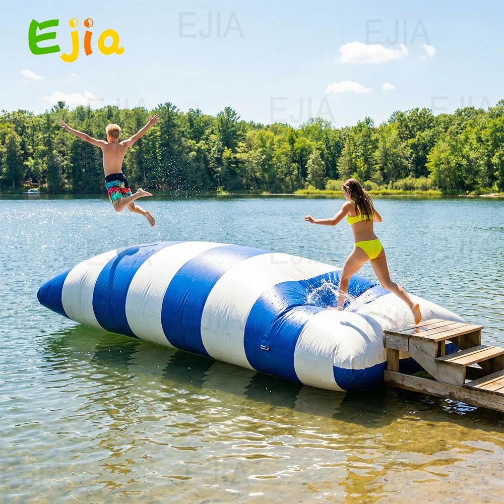 

Надувная водная катапульта-батут 5x2 м из сверхпрочного ПВХ, водный батут-катапульта, надувная воздушная подушка для прыжков для озера, пляжа, водных развлечений