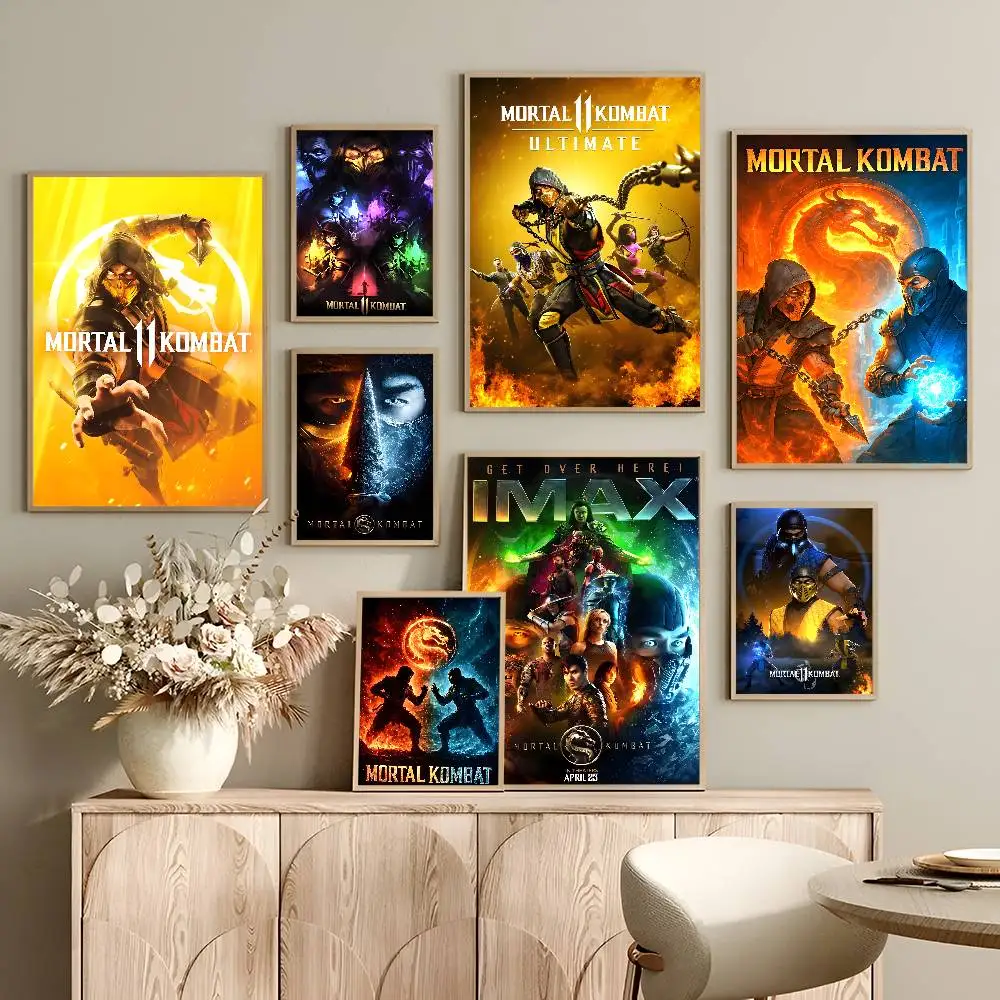 Mortal Kombat Video Game Anime Posters Sticky HD Quality Wall Art Retro Posters for Home Kawaii Room Decor