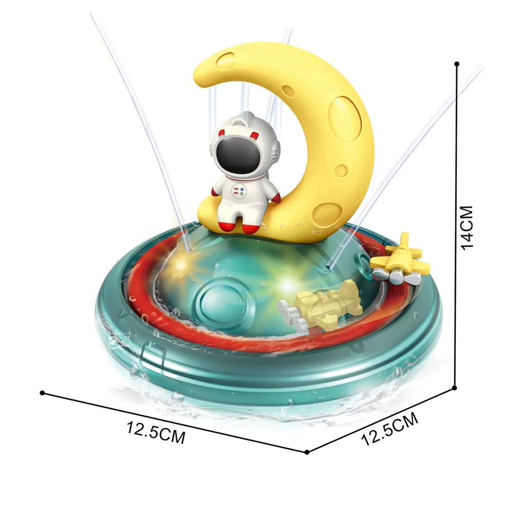 Amphibious Bath Toy for Kids Lunar Astronaut Water Spray Ball - Bathroom Fun Educational Playtime