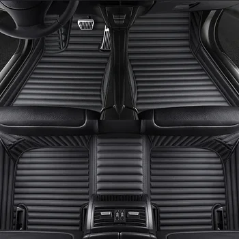 맞춤형 스트라이프 나파 가죽 5D 자동차 바닥 매트, BMW 4 시리즈 F32 쿠페 F33 컨버터블 F36 그란 쿠페 인테리어 액세서리