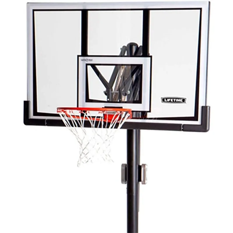 90061 Portable Basketball System, 52 Inch Shatterproof Backboard,Black