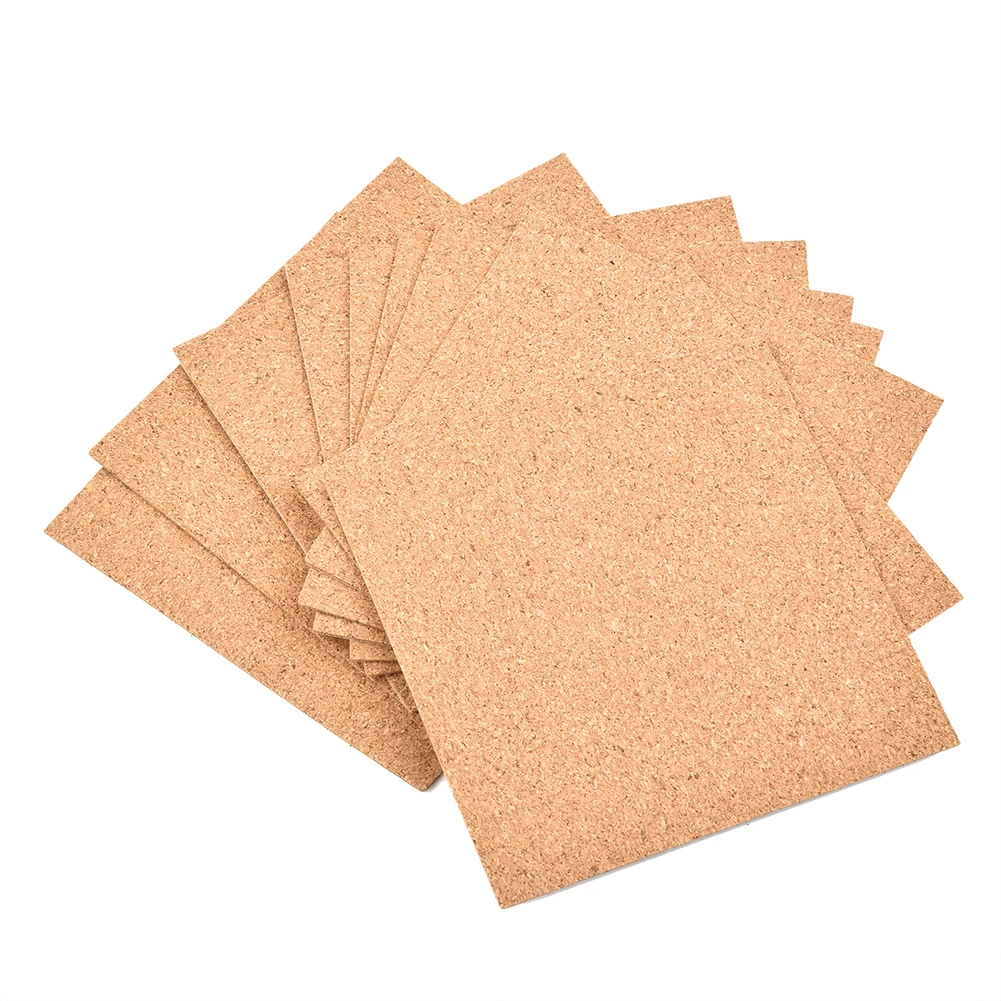 10Pcs Cork Coasters Square Cork Mat Plain Natural Wine Drink Tea Coffee Coaster Self-Adhesive DIY Backing Sheet For Home Bar