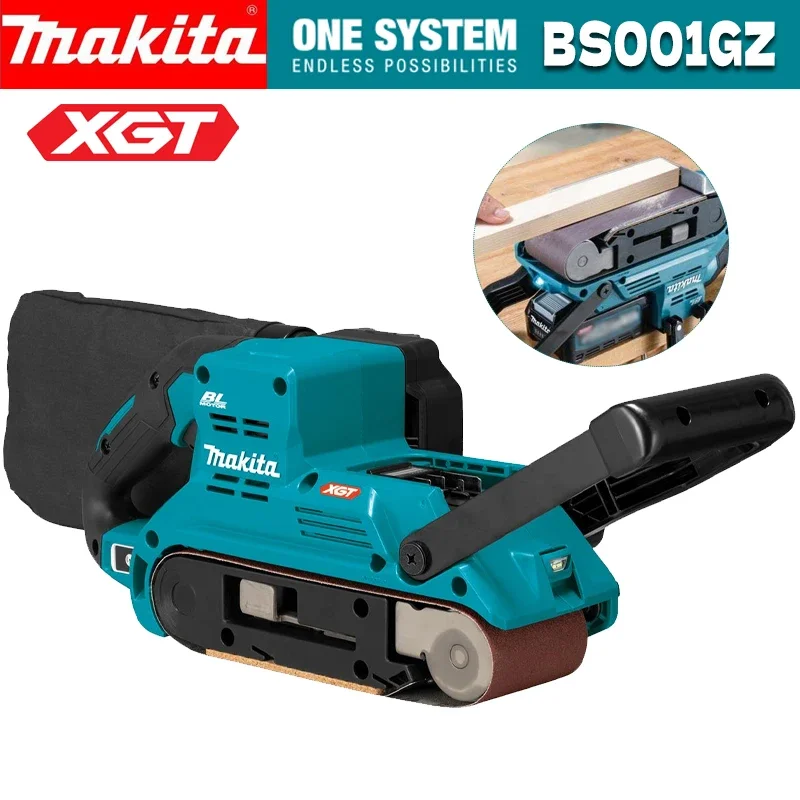 MAKITA BS001GZ AWS Sander Tool 40V XGT Max Brushless 76mm Belt Sander Multifunctional Cordless 1400W High Power Sander BS001G