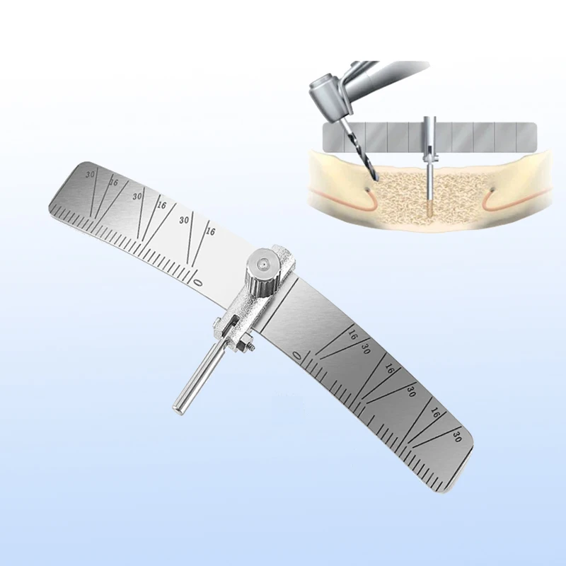 

Dental Planting Positioning Ruler Measuring Ruler Oral Implant Positioning Guide Plate Angle Ruler with Scale Dentistry Tool