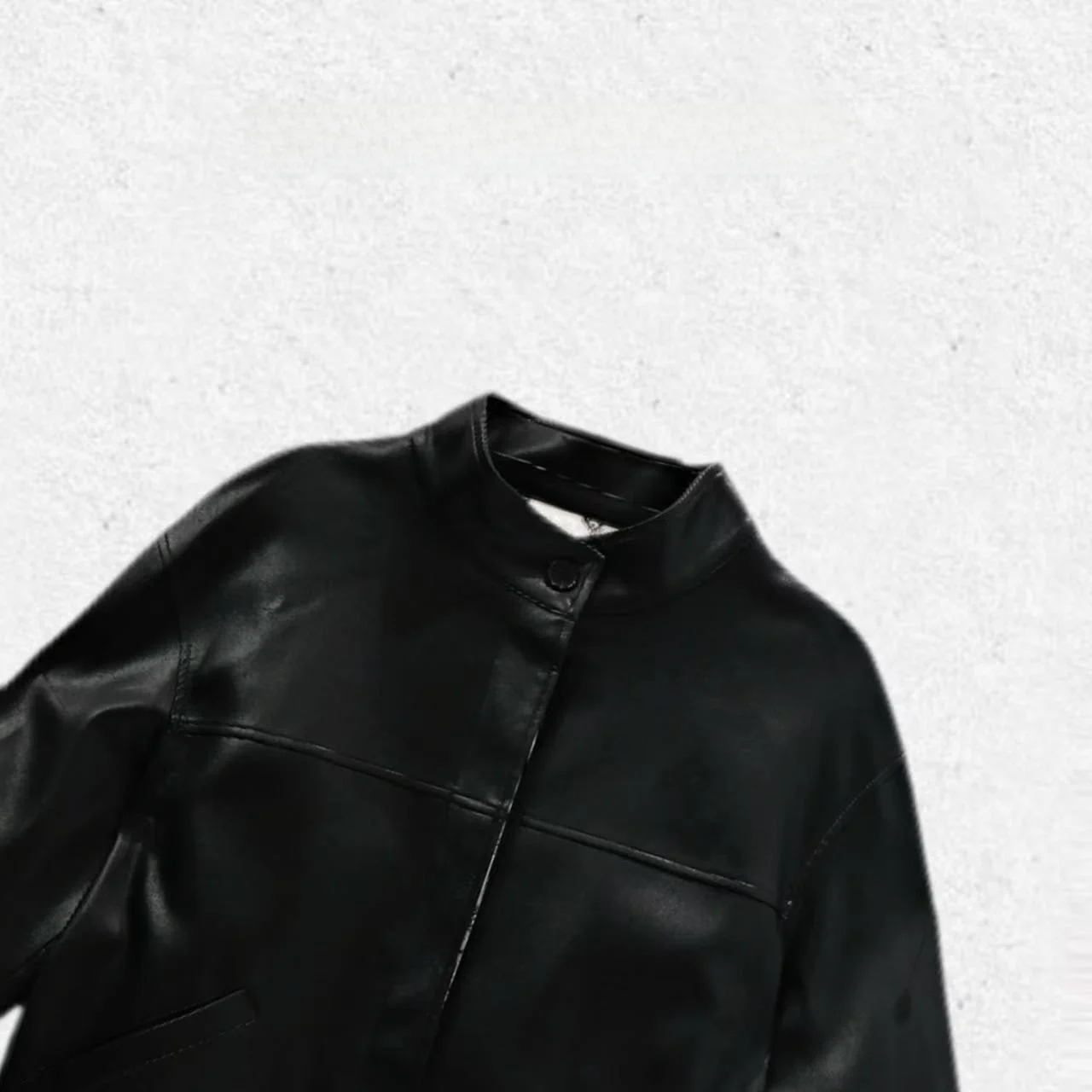 Cool Retro Full Leather Biker Jaet Mid-Length Outerwear Women's Faion Commute Sle Synthetic Leather Long Sve Coat