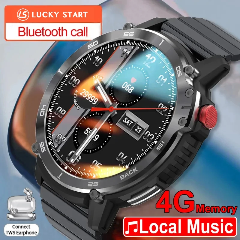 

2023 Nieuwe Muziek Slimme Horloge 4G Rom Tws Oortelefoon Bluetooth Call Sport Horloges Mannen 1.6 Inch Waterdichte Smartwatch Vo