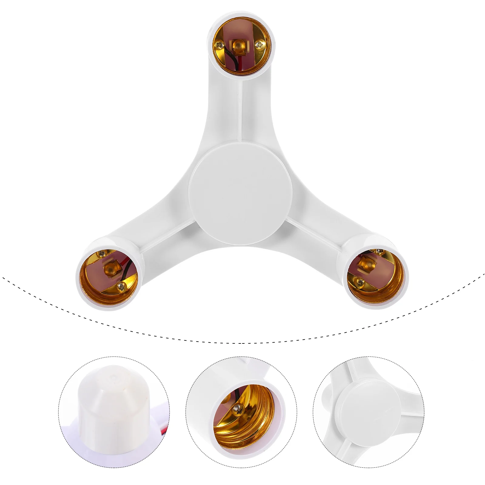 

2 pcs E27 Triple Head Lamp Adapter Insulated Heatproof Corrosion Resistant For Led Lighting Lamp Conversion Socket Light