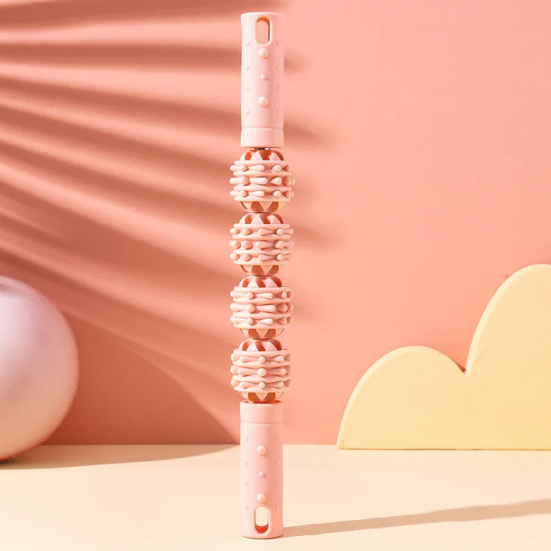4 Ball Roller Muscles Massage Stick Relaxation Yoga Fitness Wolf Tooth Fascia For Calves Thighs Quadriceps Arms Forearms image 5
