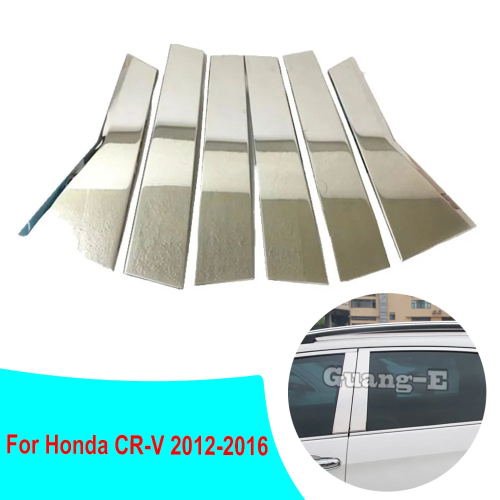 

Car Styling Sticker Stainless Steel Window Garnish Pillar Window Middle Strip Trim For Honda CRV CR-V 2012 2013 2014 2015 2016
