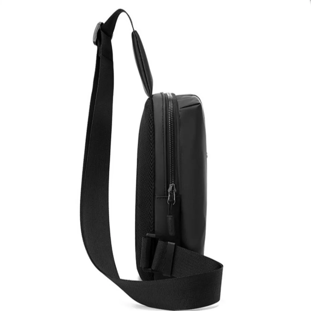 Anti Splash Men's Chest Bag Solid Color Multifunctional Oxford Sling Shoulder Bag Large Capacity Adjustable Strap