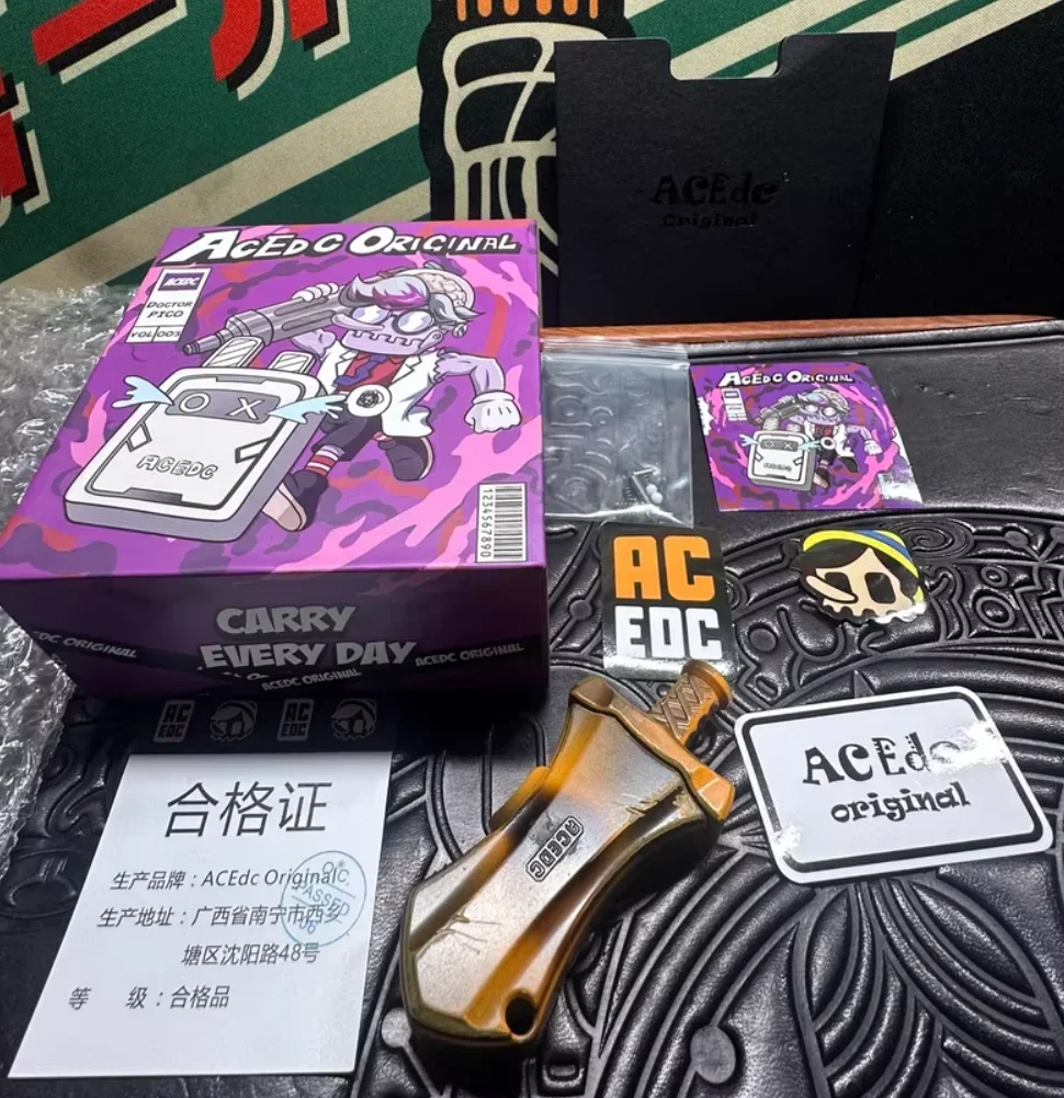 Used EDC ACEdc Waste Soil Master Sword Titanium Alloy Ceramic fidget slider Decompression toys