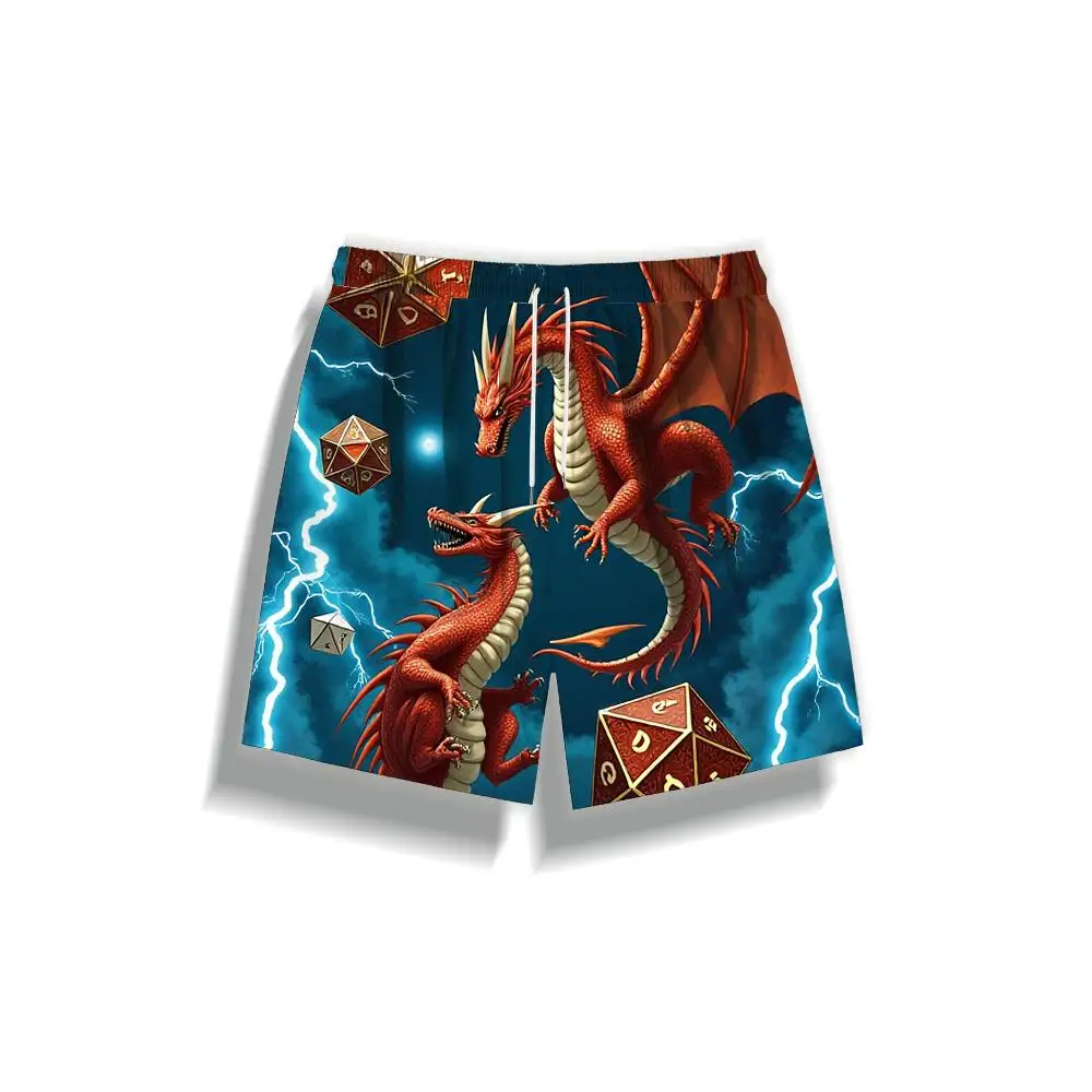 

1pcs Men's Short swim trunks2026 Summer 3D Printed Short sleeve Quick drying Breathable sport running baggy pants Polyester