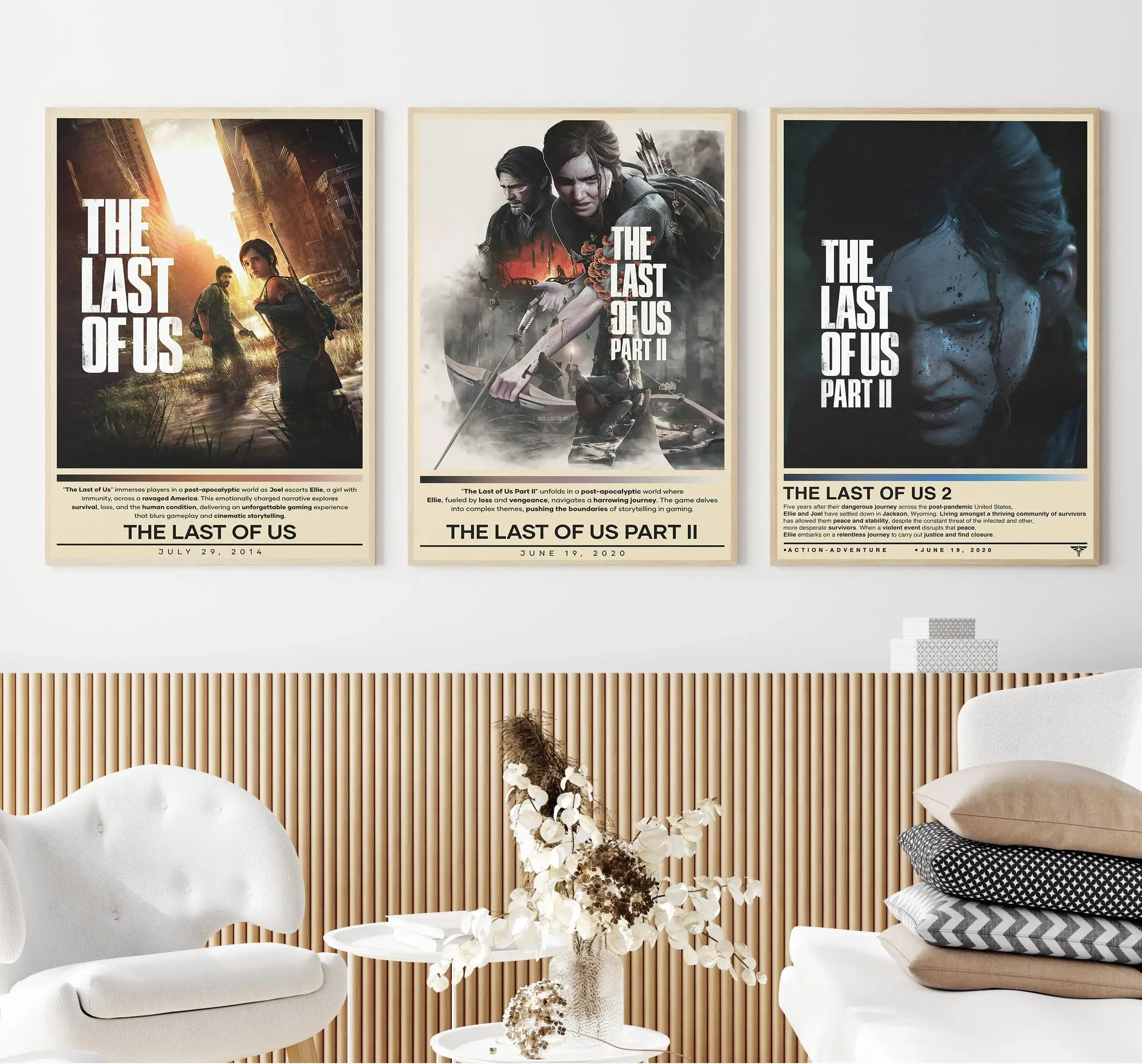 The Last of Us لعبة فيديو كلاسيكية إيلي جويل ريترو ملصق فني حائط لوح رسم يطبع صورة لغرفة المعيشة ديكور المنزل
