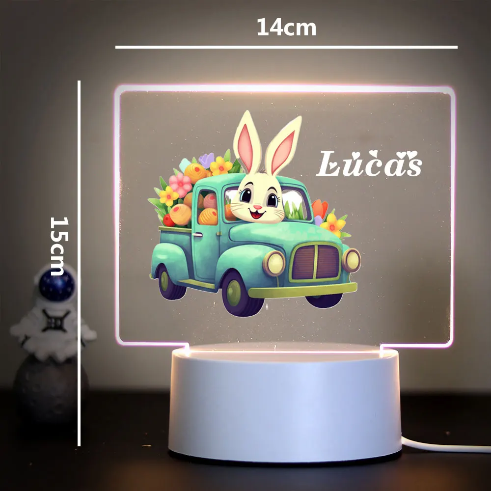 

1 pc Rabbit series elements UV Print Customized Name 3D Night light Led Table Lamp Kids Room Decor Birthday Gift