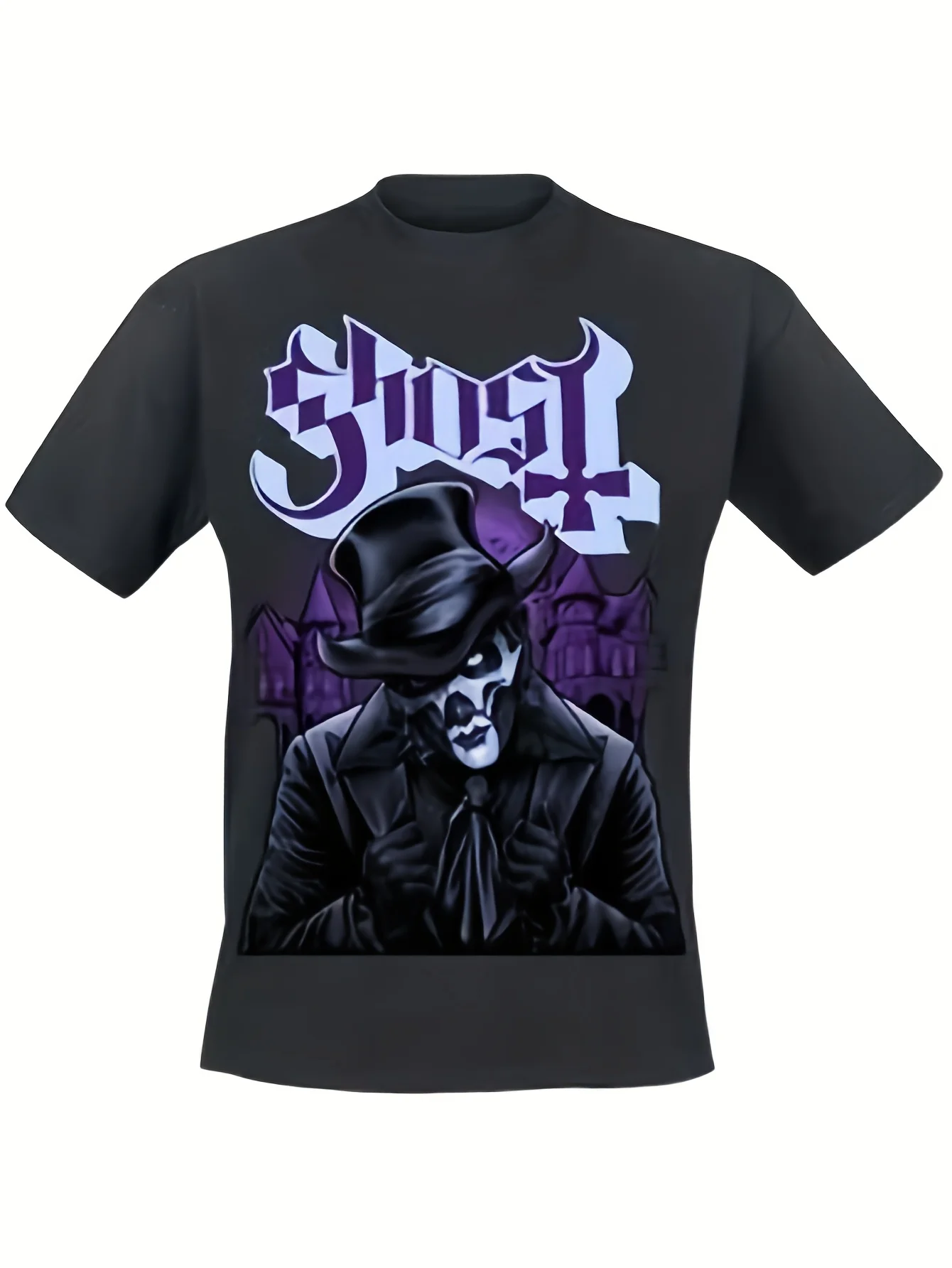 

Винтажная футболка Ghost Band в стиле ретро, новинка S 4XL, винтажная стираная растянутая слегка удобная стильная мужская повседневная мода унисекс