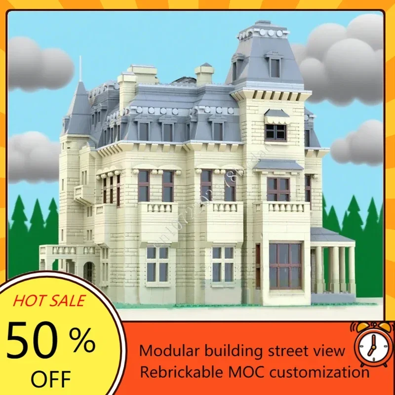 

4219 шт. Chateau-sur-Mer модульная MOC на заказ головоломка архитектура творческий вид на улицу DIY сборная модель развивающая игрушка в подарок