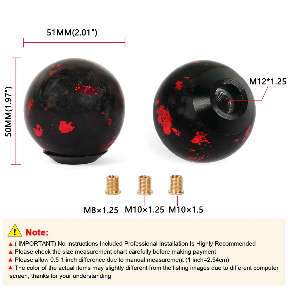 RASTP-Universal Forged Fiber Gear Shift Knob Cylindrical And Spherical Shift Knob For Most Car Decorations Accessories SFN091 5