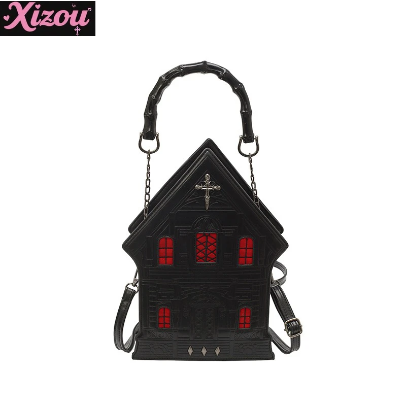 

Millennium Babes Goth Dark Personality Женская сумка с заклепками Хэллоуин Субкультура Y2k House Портативные маленькие квадратные сумки-мессенджеры