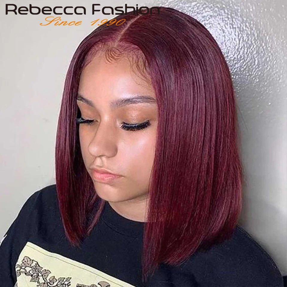 Farbige Ombre Rosa Bob T Teil Spitze Perücken Gerade Echthaar Lace Front Perücken Vorgezupfte Blonde Gerade Lace Front Perücken