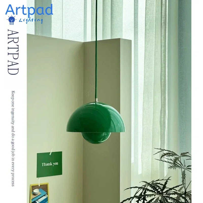 

Artpad Bud Pendant Light Bedside Lamp Nordic White Green Yellow Lustre Home Decor Bar Lamp Bedroom Loft Hanging Light Fixture