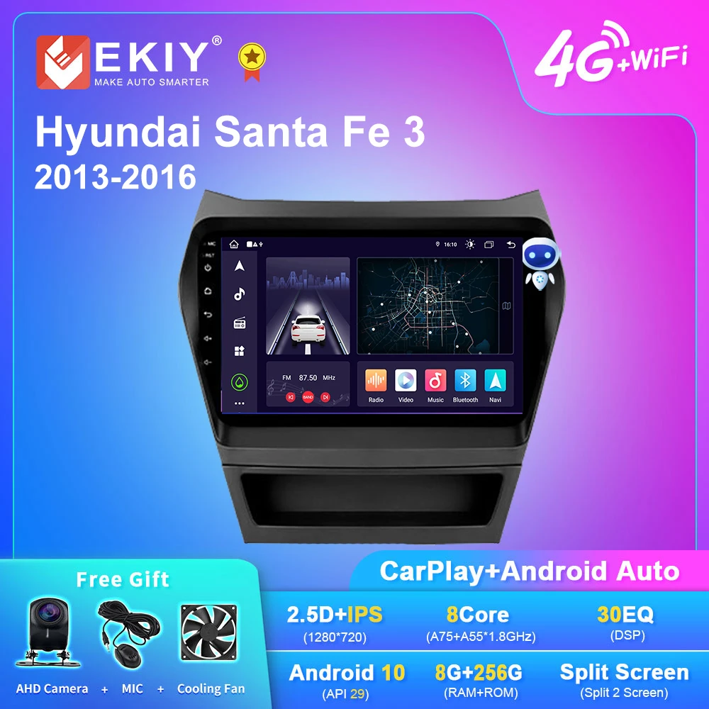 

EKIY X7 Android Car Radio For Hyundai Santa Fe 3 2013-2016 IPS DSP Navigation GPS Carplay Multimedia Video Player Stereo No 2din