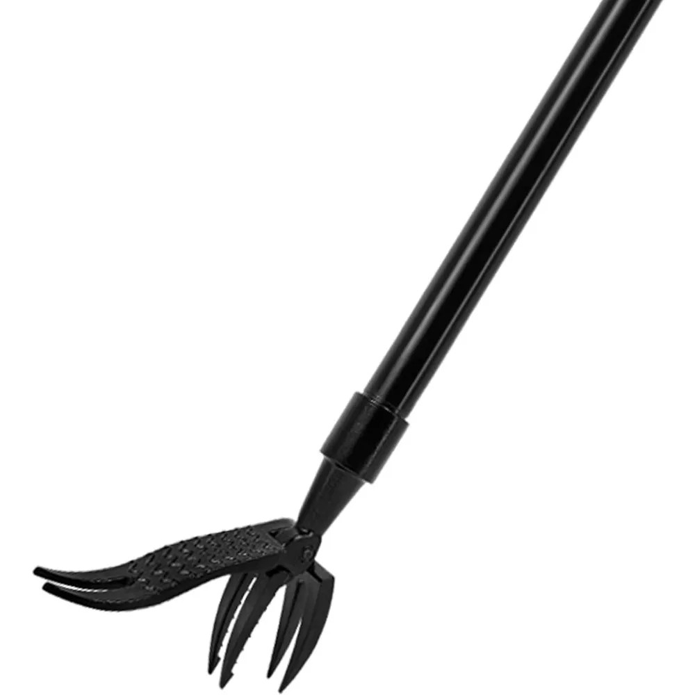 أداة سحب الأعشاب مع مقبض 48 بوصة تصميم رأس فولاذي 4-مخلب يزيل الأعشاب بسهولة دون الانحناء أو الركوع