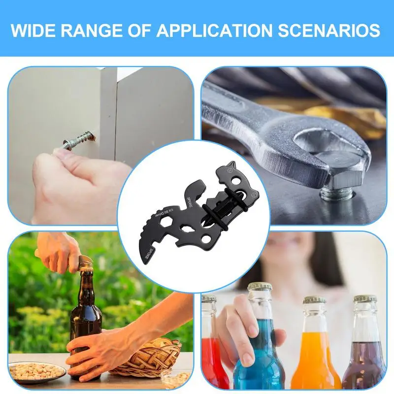 Wallet Multitool Stainless Steel Beer Opener Utility Gadget 14 In 1 Tool Multipurpose Camping Gear For Camping Hiking