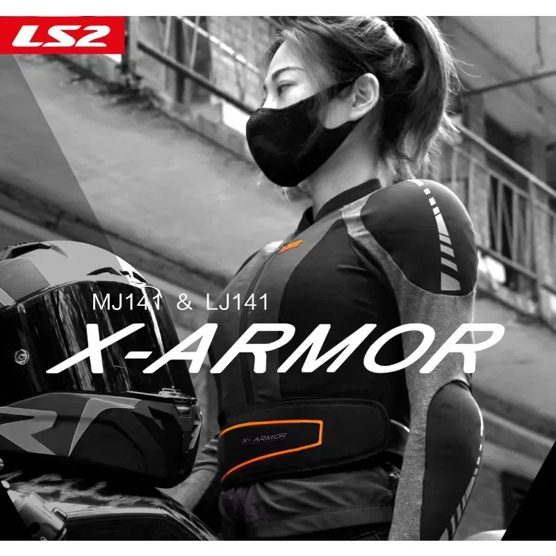 LS2-Vestes de moto respirantes pour hommes et femmes, Armure douce, Équipement de protection, Course, Cyclisme, Imbibé, Été