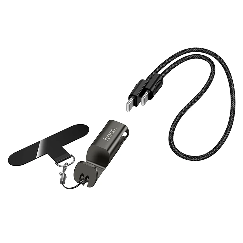 

HOCO 3-in-1 USB C to C 60W Fast Charging Phone Cable For iPhone 17 16 Pro Max PD Phone Bracket Hanging Rope Cord For Samsung S23