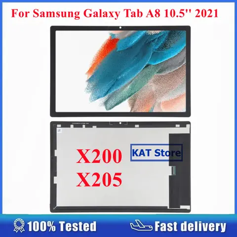 Compatible For Samsung Galaxy Tab A8 10.5'' 2021 X200 X205 LCD Display Screen Touch Digitizer Full Assembly Replacement