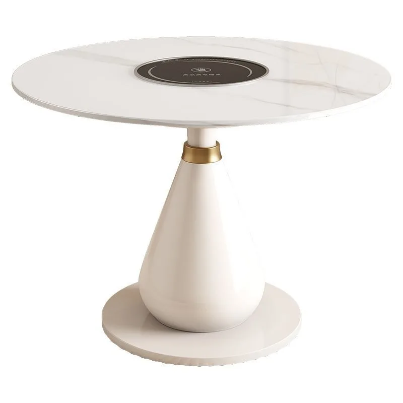 Multifunctional constant temperature heating table indoor small apartment meeting round table intelligent