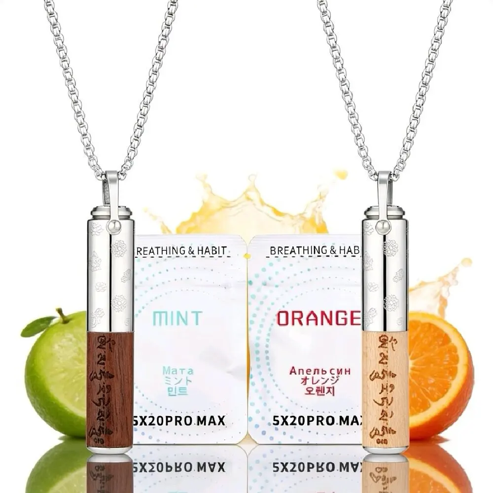 528Hz Mindfulness Meditation Breathing Necklace Stainless Steel Log Sound Flute Healing Whisper Pendants Relieve Anxiety