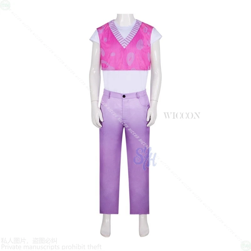 زي ساجا للأولاد الغامض Kpop شيطان أيدول زي بأكمام قصيرة مع طباعة الفهد الوردي والأبيض Y2K السراويل الوردية للهالوين كوسبروف