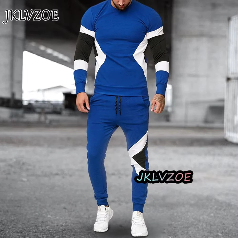 Mais novo outono roupas masculinas 3d impresso manga longa camiseta + calças conjunto de duas peças masculino manga longa camiseta calças outfit