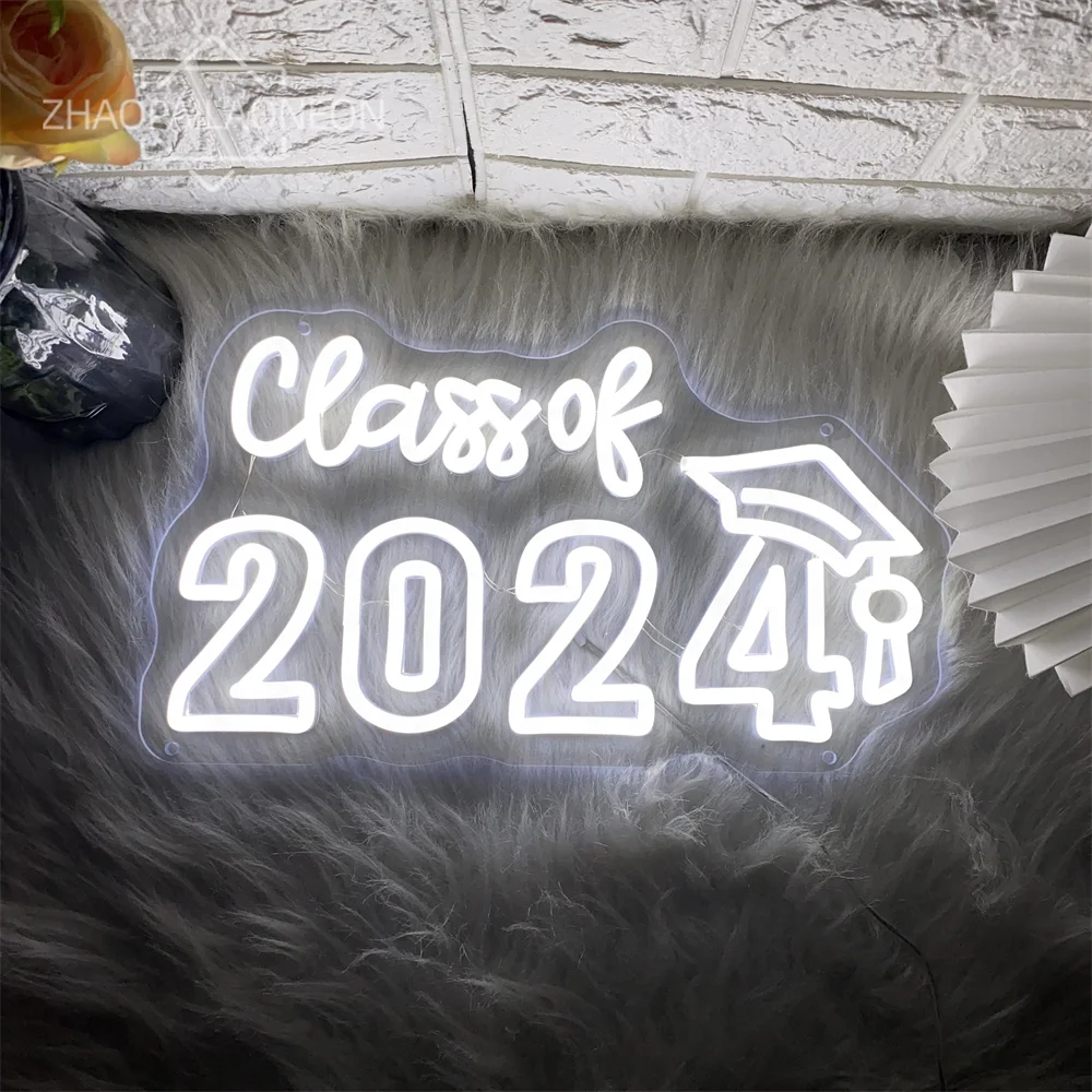 Graduation Led Neon Sign Wall Hanging Room Decor 2024 Congrats Ceremony LED Neon Lights USB Graduation Party Decoration Signs