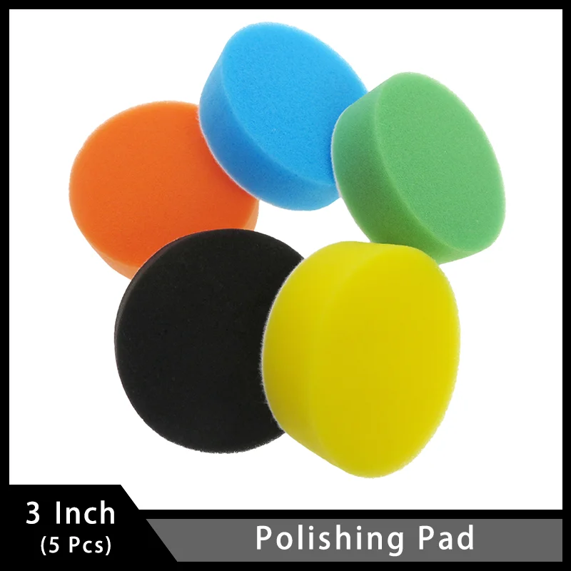 

3 Inch 5Pcs Polishing Pad Sponge Buffing Pads Kits for Polish or Swirl Mark Removal Compounding Waxing and Cleaning